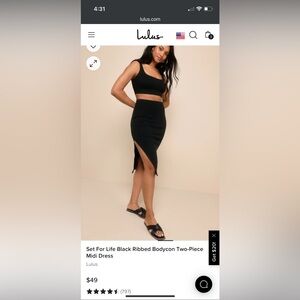 Lulu’s Ribbed Bodycon Two-Piece Midi Dress